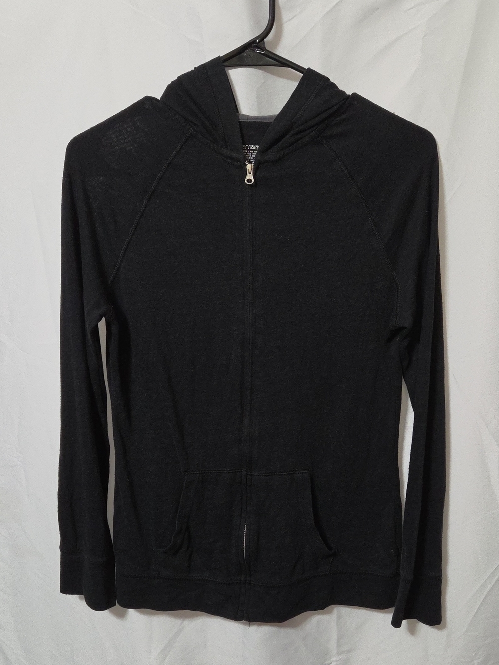 Black Hooded Zip-Up Sweatshirt